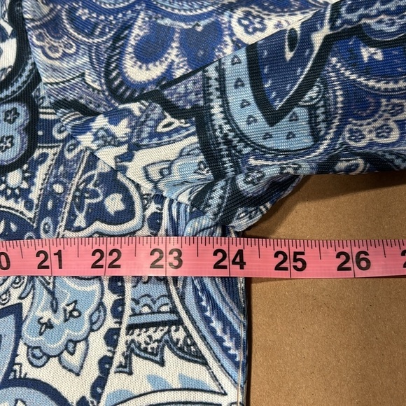 Soleillee Blue Print w/Sequins Vneck Hi Lo Tunic Sz 1X - Picture 8 of 12